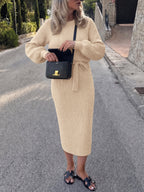 Saodimallsu Womens Ribbed Knit Sweater Dress
