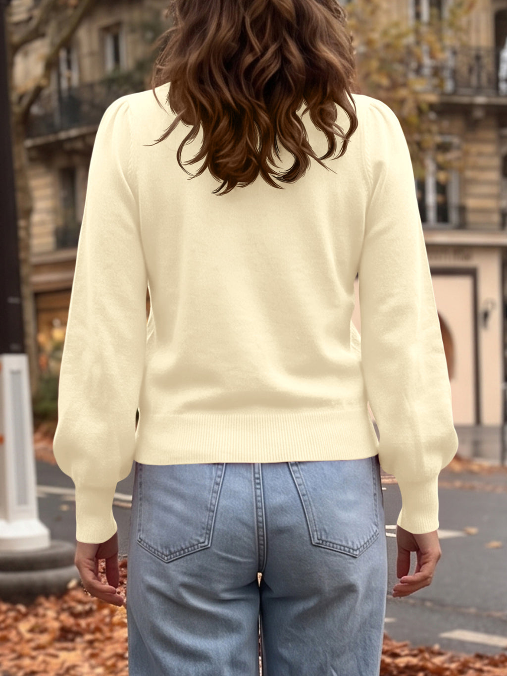 Saodimallsu Women V Neck Bow Knit Cardigan