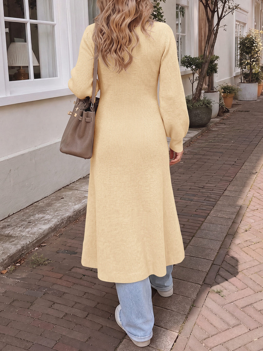Saodimallsu Womens V Neck Sweater Dress