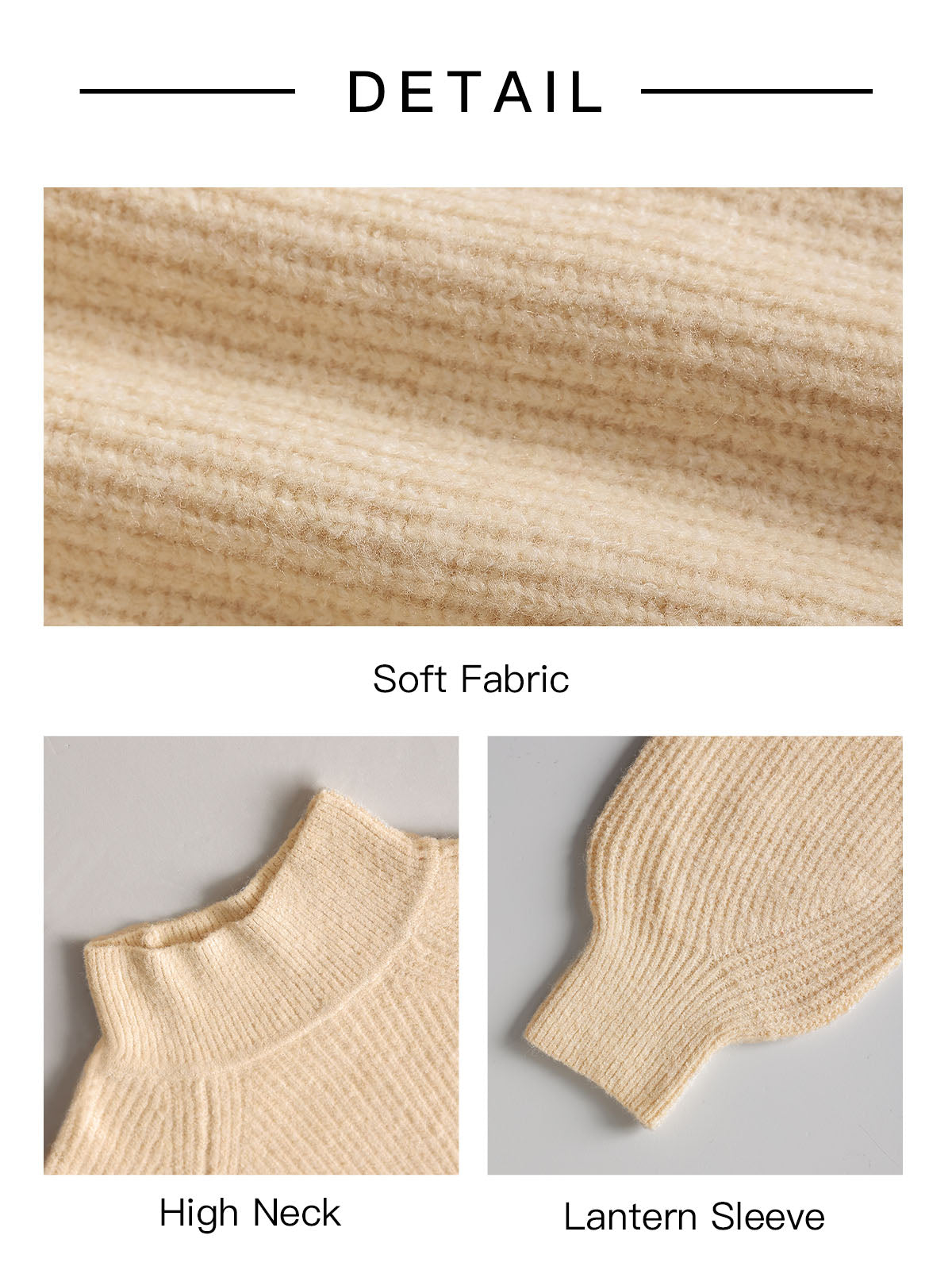 Saodimallsu Womens High Neck Oversized Knit Sweater