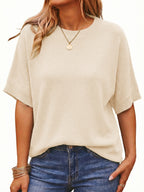 Saodimallsu Womens Oversized Batwing Sleeve Knit Pullover