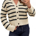 Saodimallsu Womens Striped Crochet Cardigan Tops