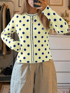 Saodimallsu Womens Polka Dot Button Up Cardigan