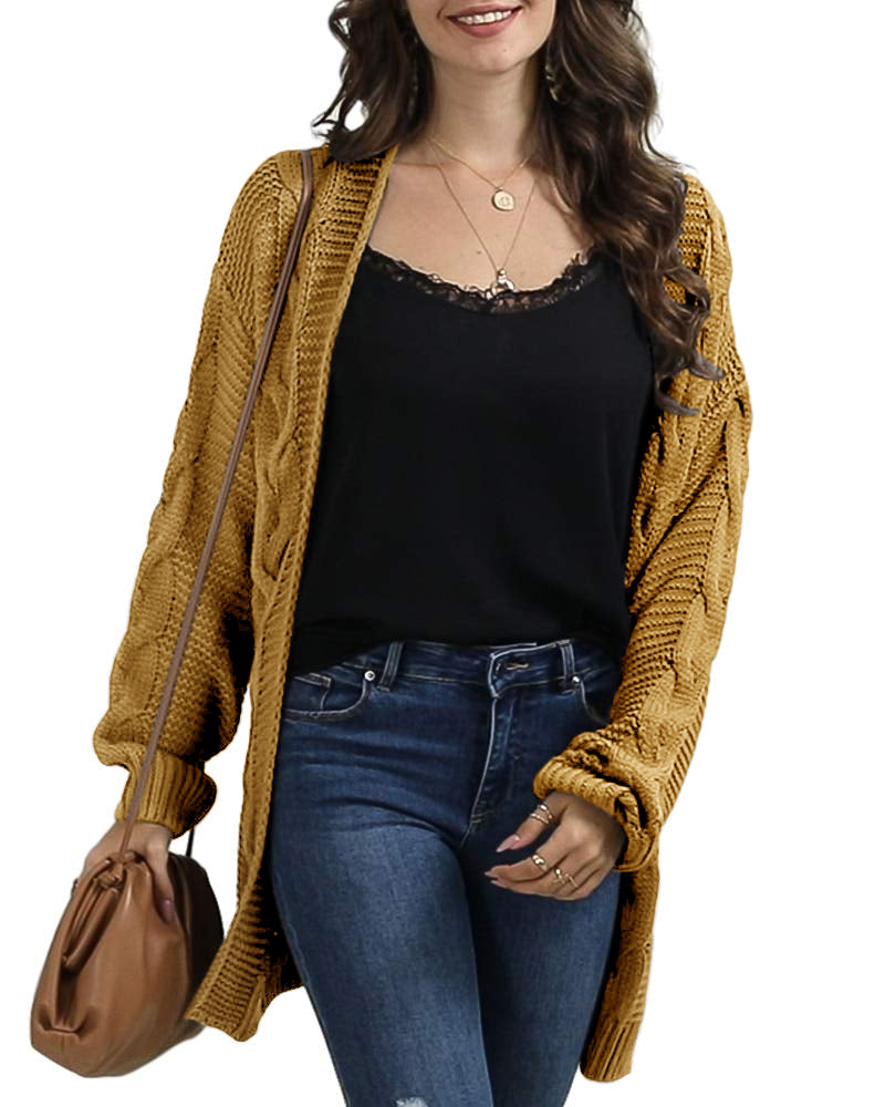 Saodimallsu Women Oversized Chunky Cable Knit Cardigan