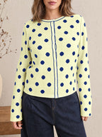 Saodimallsu Womens Polka Dot Button Up Cardigan