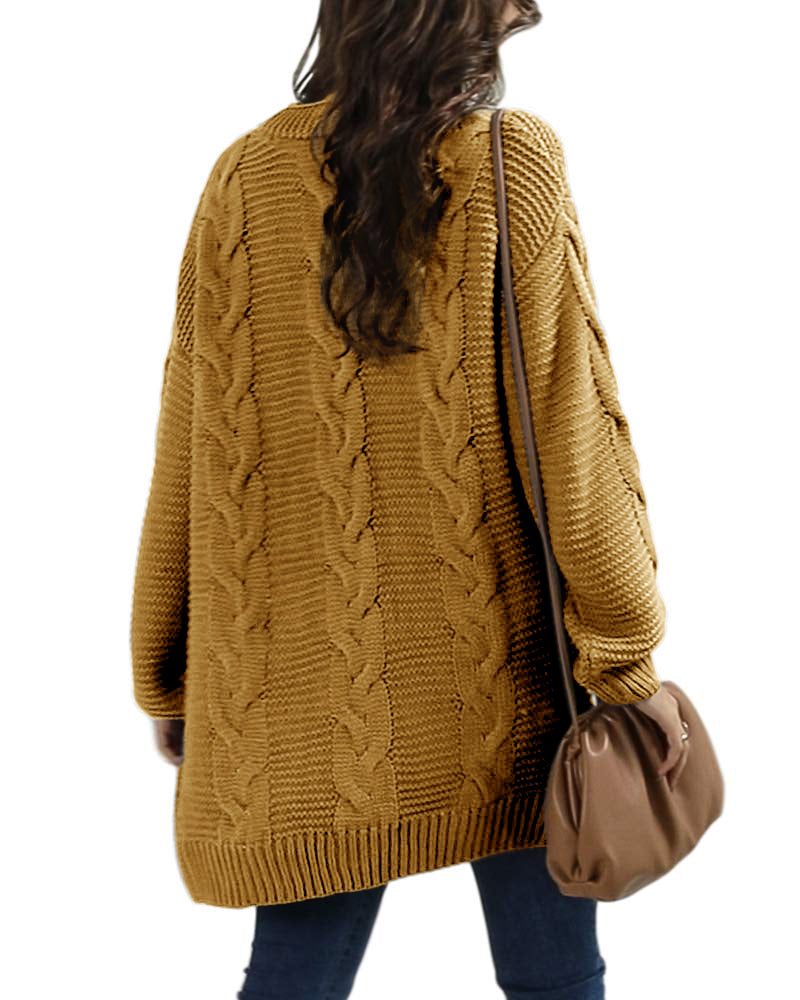 Saodimallsu Women Oversized Chunky Cable Knit Cardigan