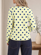 Saodimallsu Womens Polka Dot Button Up Cardigan