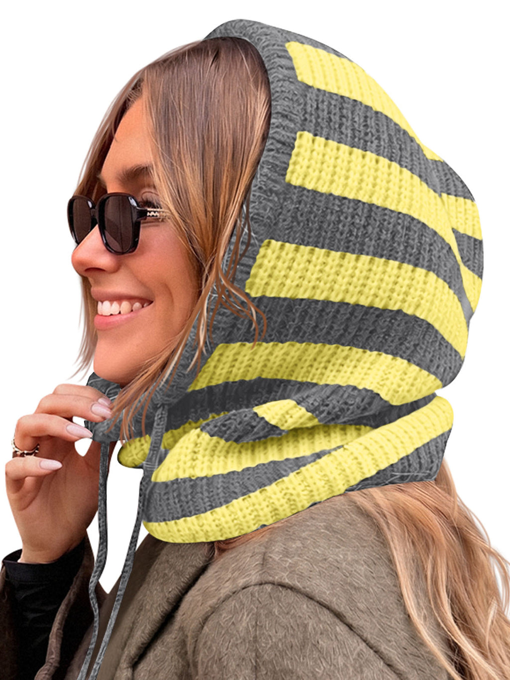 Saodimallsu Women Knit Balaclava Drawstring