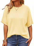 Saodimallsu Womens Oversized Batwing Sleeve Knit Pullover