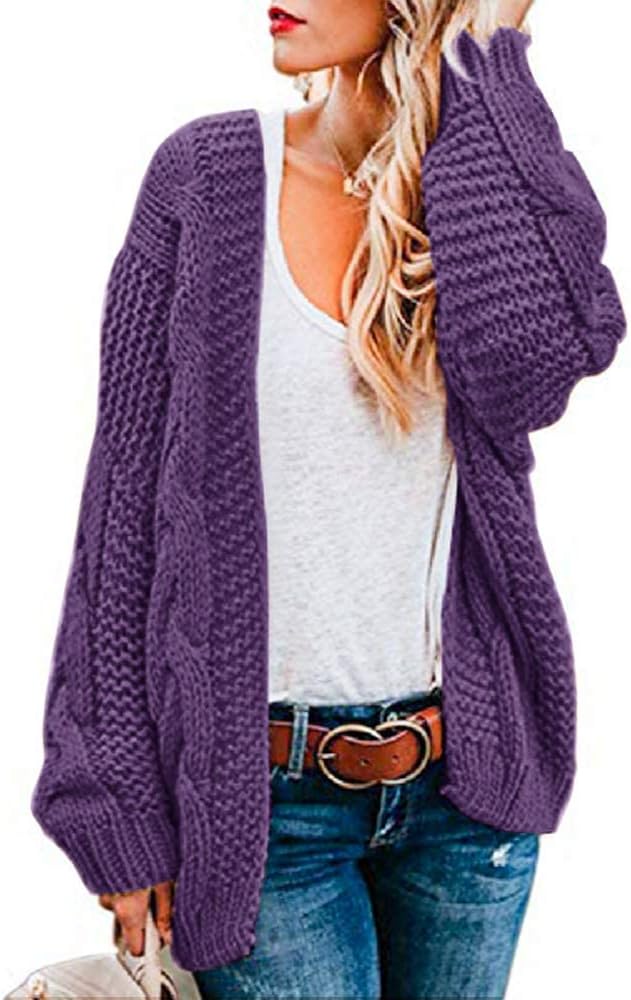 Saodimallsu Women Oversized Chunky Cable Knit Cardigan