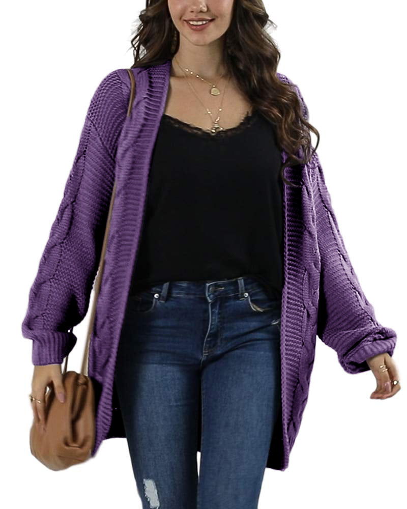 Saodimallsu Women Oversized Chunky Cable Knit Cardigan