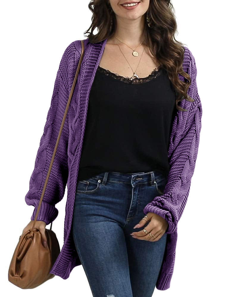 Saodimallsu Women Oversized Chunky Cable Knit Cardigan