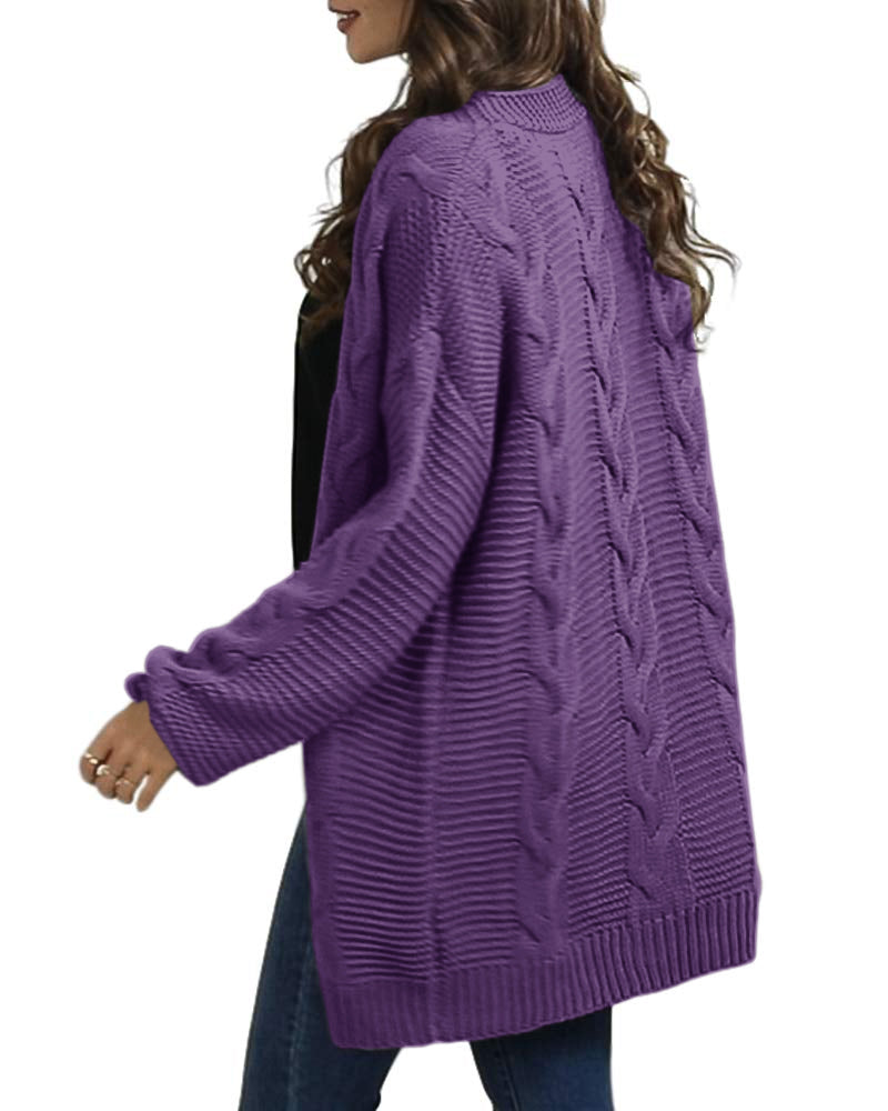 Saodimallsu Women Oversized Chunky Cable Knit Cardigan