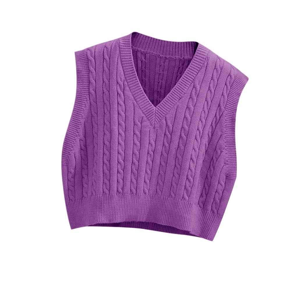 Saodimallsu Womens Cable Knit Sweater Vest