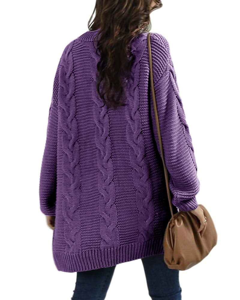 Saodimallsu Women Oversized Chunky Cable Knit Cardigan